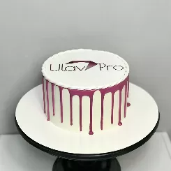 Корпоративный торт с лого и подтеками