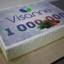 Корпоративный торт с цветной печатью