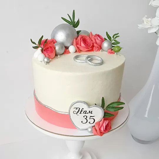 Торт на годовщину свадьбы 35 лет